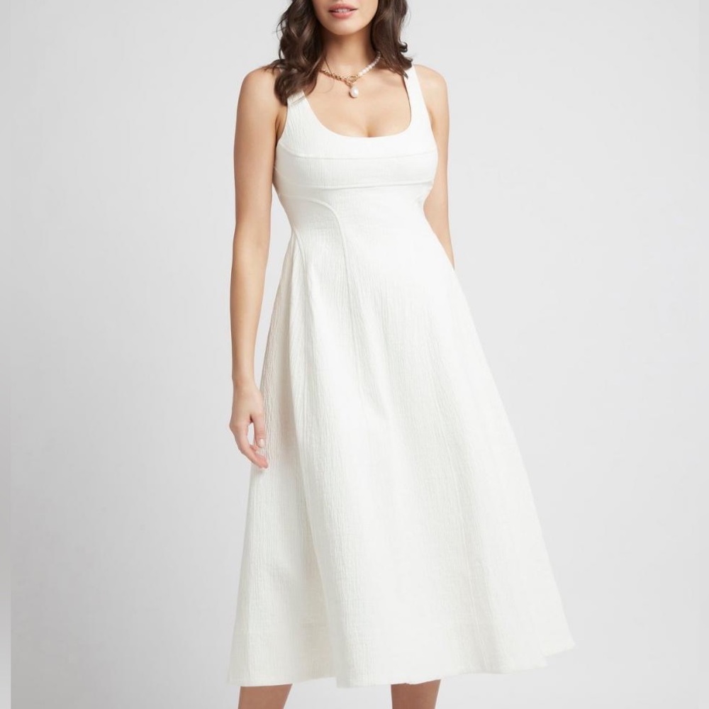 SHEIKE Blissful Ivory White Textured Midi Dress NWT RRP$250 - Picture 5 of 13
